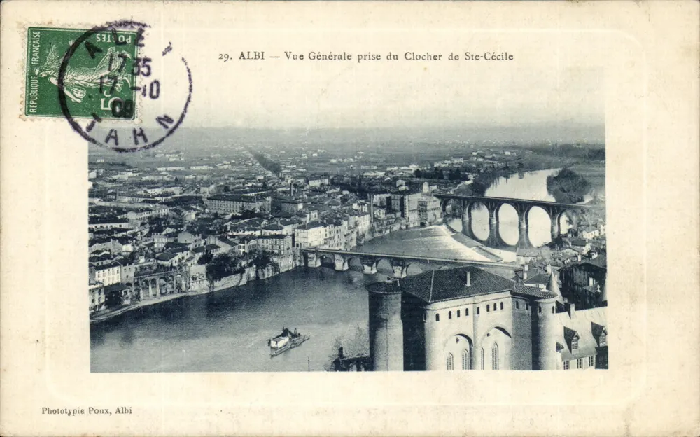 Albi — Allgemeiner Blick vom Turm der Ste-Cécile — Phototypie Poux, Albi - Vorderseite