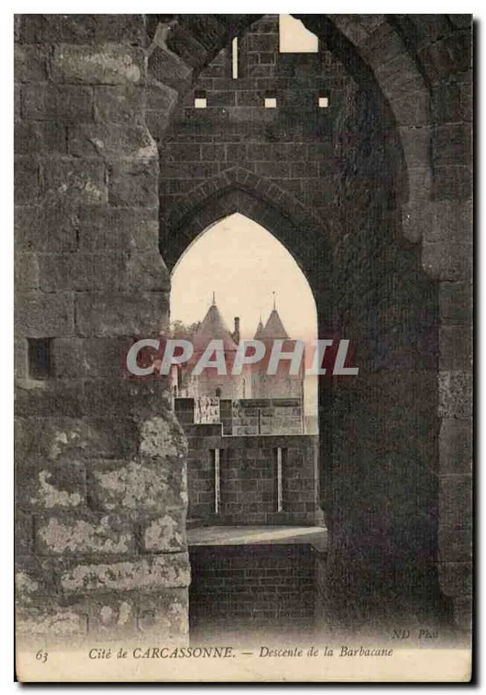 Cité di CARCASSONNE — Discesa della Barbacane — ND Foto - Recto