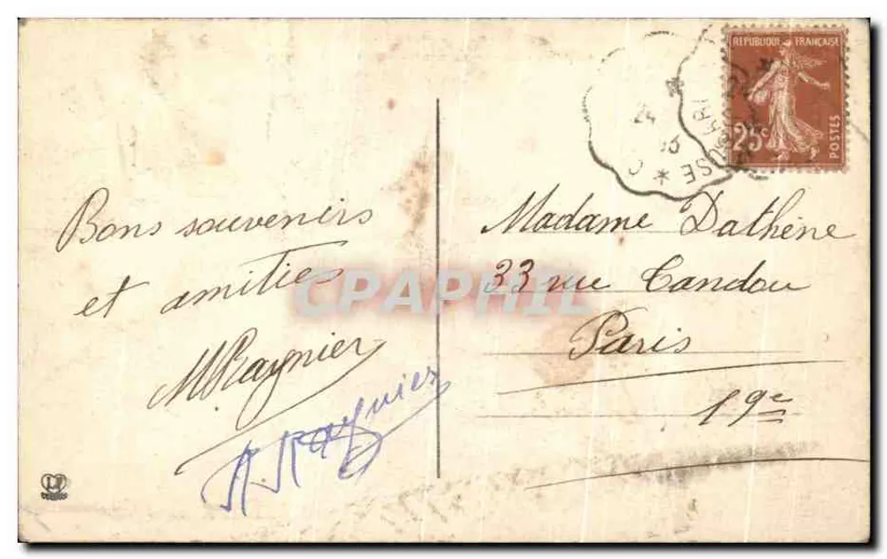 La Haute-Garonne (Lauragais) — Vue générale d'Avignonnet — Éditeur : Laroque Prères, Toulouse - Verso
