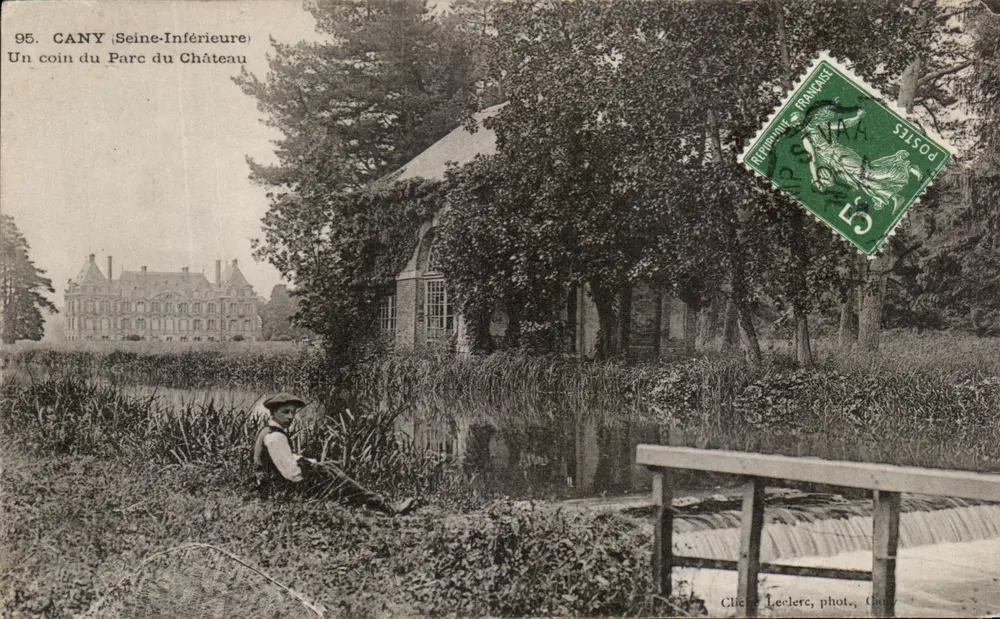 Cany (Seine-Inférieure) — Un angolo del Parco del Castello — Clicier Leclerc, fot., Guy - Recto