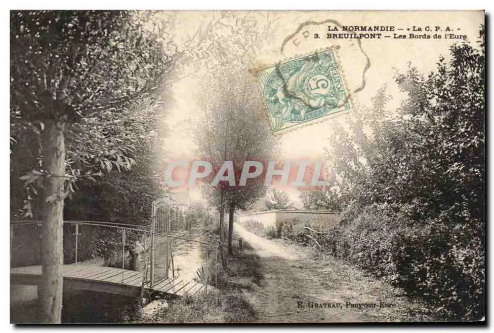 BREUILPONT — Die Ufer der Eure — E. GRATEAU, Pacy-sur-Eure - Vorderseite