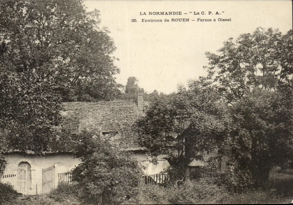 Normandie — Antike Ansichtskarte — Hof in Oissel - Vorderseite