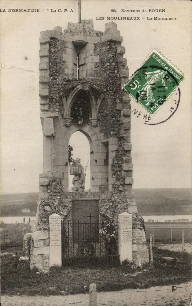 Les Moulinaux — Das Denkmal — Antike Ansichtskarte (Verleger) - Vorderseite