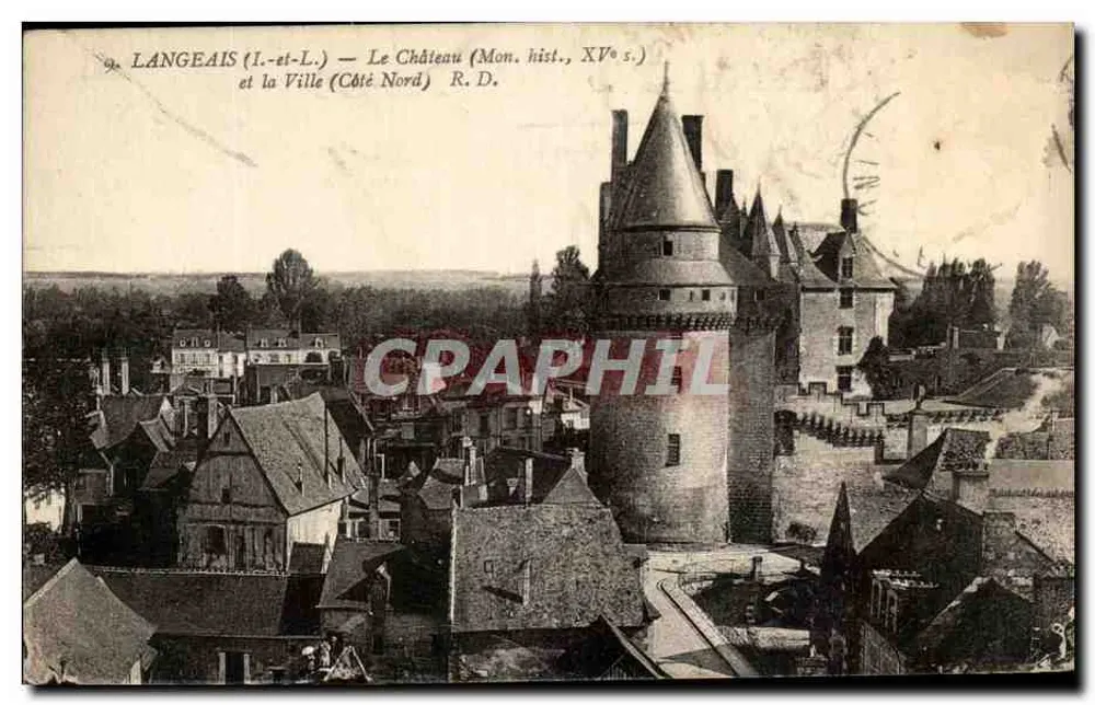 Langeais (Loir-et-Cher) — Le Château (Monument historique, XVème s.) et la Ville (Côté Nord) — R.D. - Vorderseite