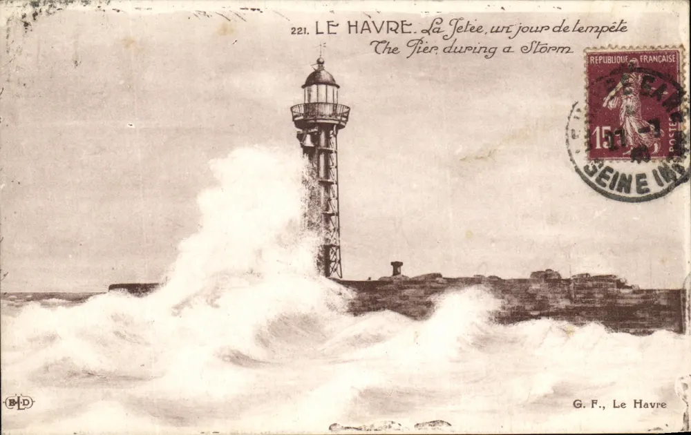 Le Havre. A Dique, um dia de tempestade — G. F., Le Havre - Frente