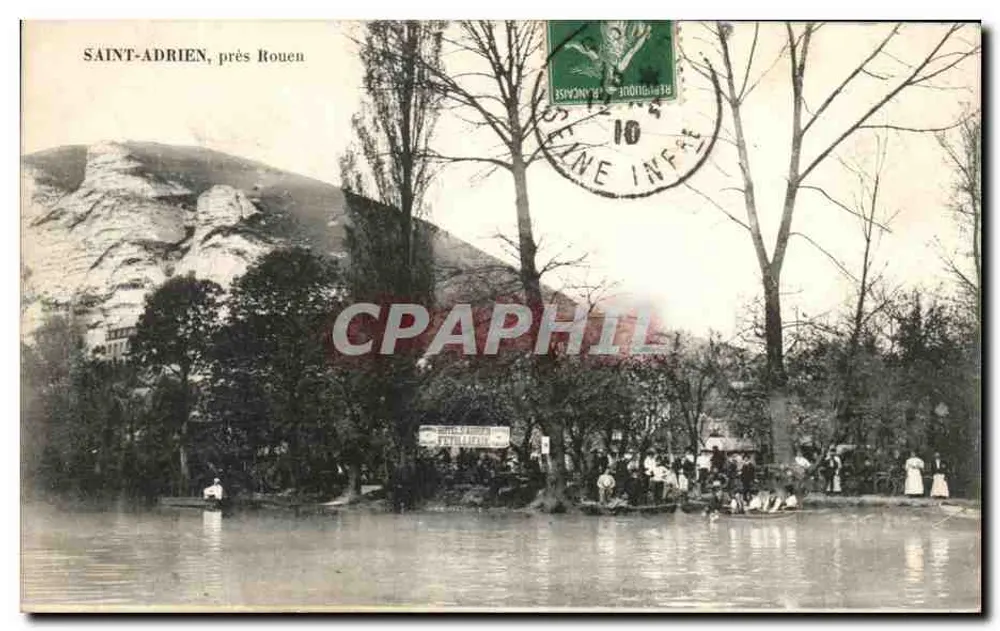 Saint-Adrien, nahe Rouen — Blick auf den See und den Felsen — Verlag unbekannt - Vorderseite