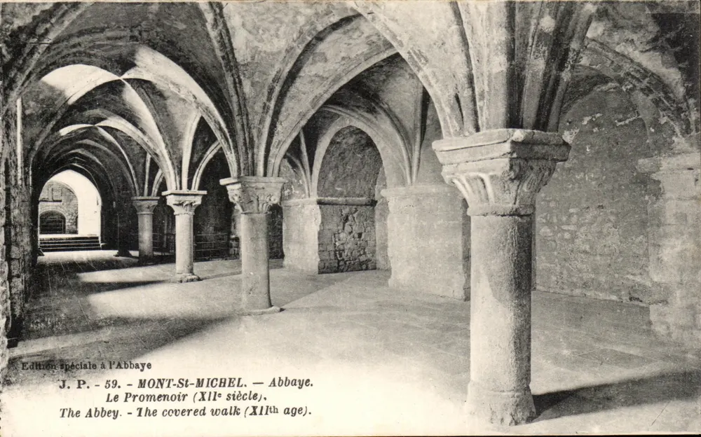 Mont-Saint-Michel — Der Promenoir (12. Jahrhundert) — J.P. Sonderausgabe in der Abtei, n°59 - Vorderseite