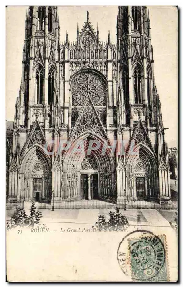 Rouen — Le Grand Portail de Saint-Ouen — éditeur non identifié, n°73 - Recto