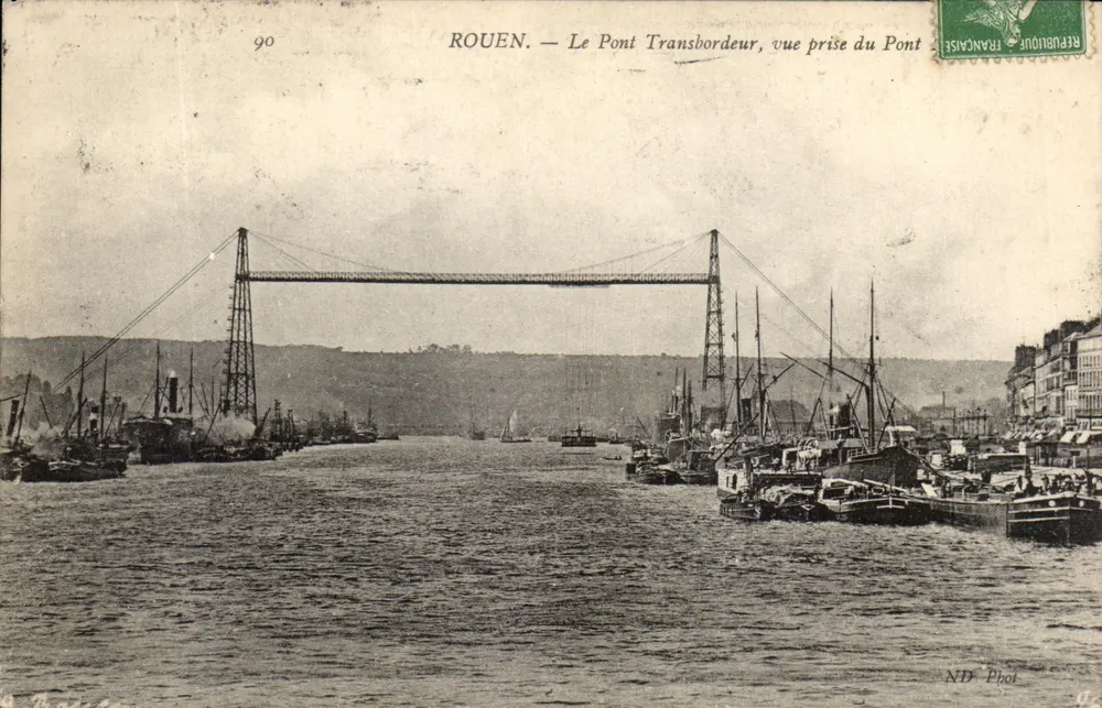 Rouen — Der Transbordeur-Brücke, Aussicht vom Brücke — ND Phot - Vorderseite