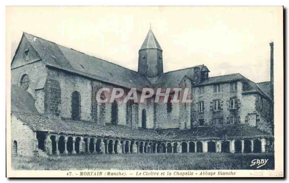 Mortain (Manche) — O Claustro e a Capela — Abadia Branca — Saby - Frente