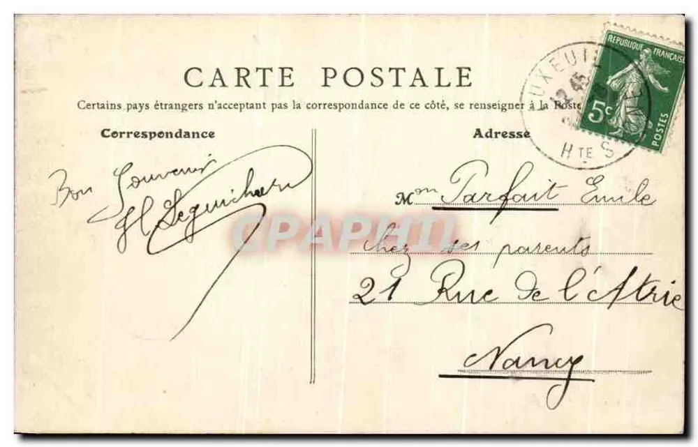 Luxeuil-les-Bains — O Ponte — B.F., Paris - Verso