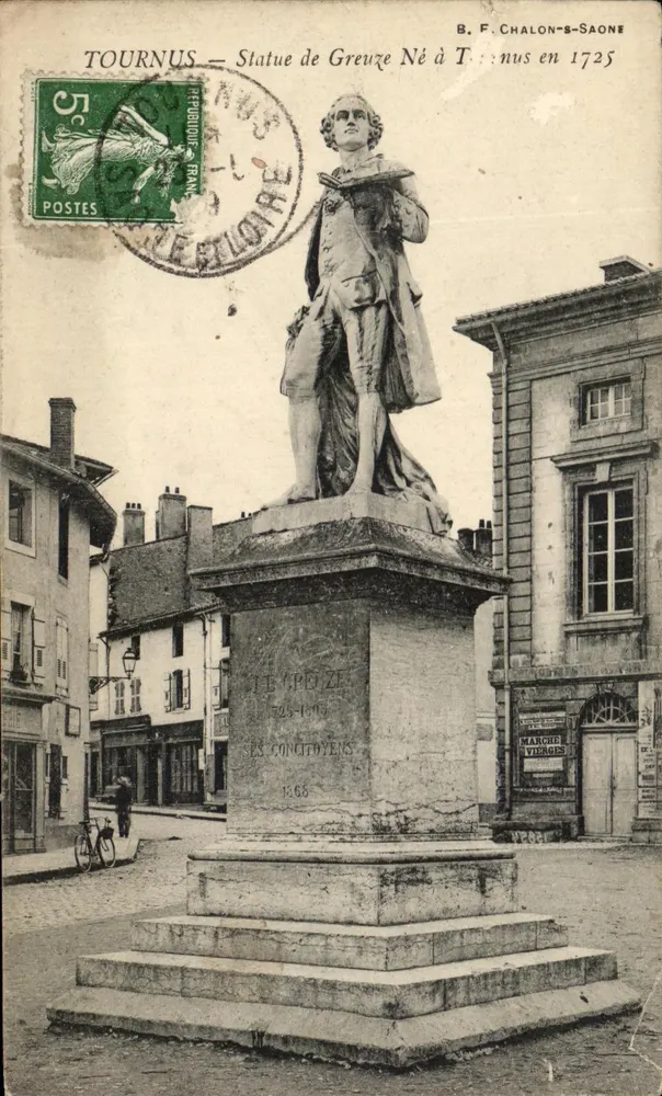 Tournus — Statue von Greuze Geboren in Tournus im Jahr 1725 — B. F. Chalon-saône - Vorderseite