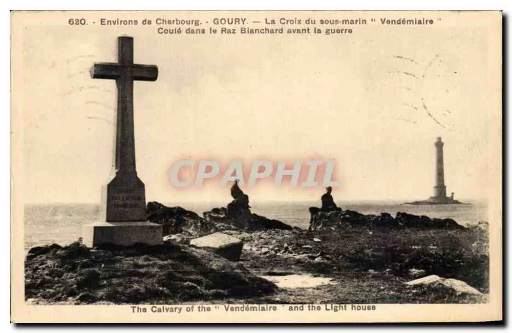 Um Cherbourg - Goury — Die Kreuzerinnerung des U-Bootes 'Vendémiaire' gesunken im Raz Blanchard vor dem Krieg - Vorderseite