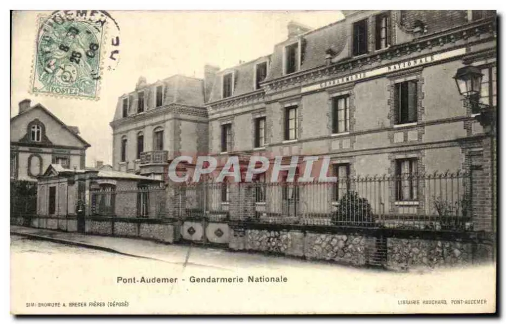 Pont-Audemer - Nationale Gendarmerie — SIMI-BROMURE & BREGER FRÈRES (DEPOSED) — LIBRAIRIE HAUCHARD, PONT-AUDEMER - Vorderseite