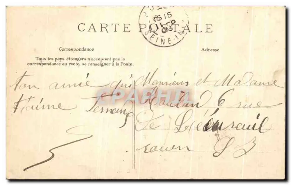 Le Havre — Das Rathaus — J. M. 115 - Rückseite