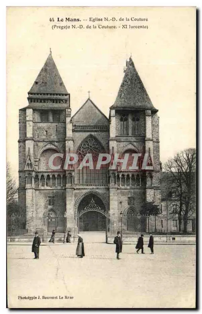 Le Mans — Igreja Nossa Senhora da Couture — Fototipo J. Bouveret Le Mans - Frente