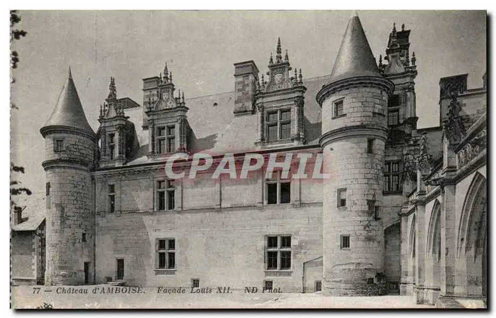 Castelo de Amboise — Fachada de Luís XII — ND Fot. - Frente