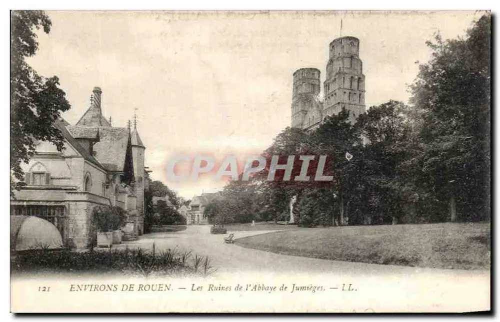 Umgebung von Rouen — Die Ruinen der Abtei Jumièges — LL. - Vorderseite