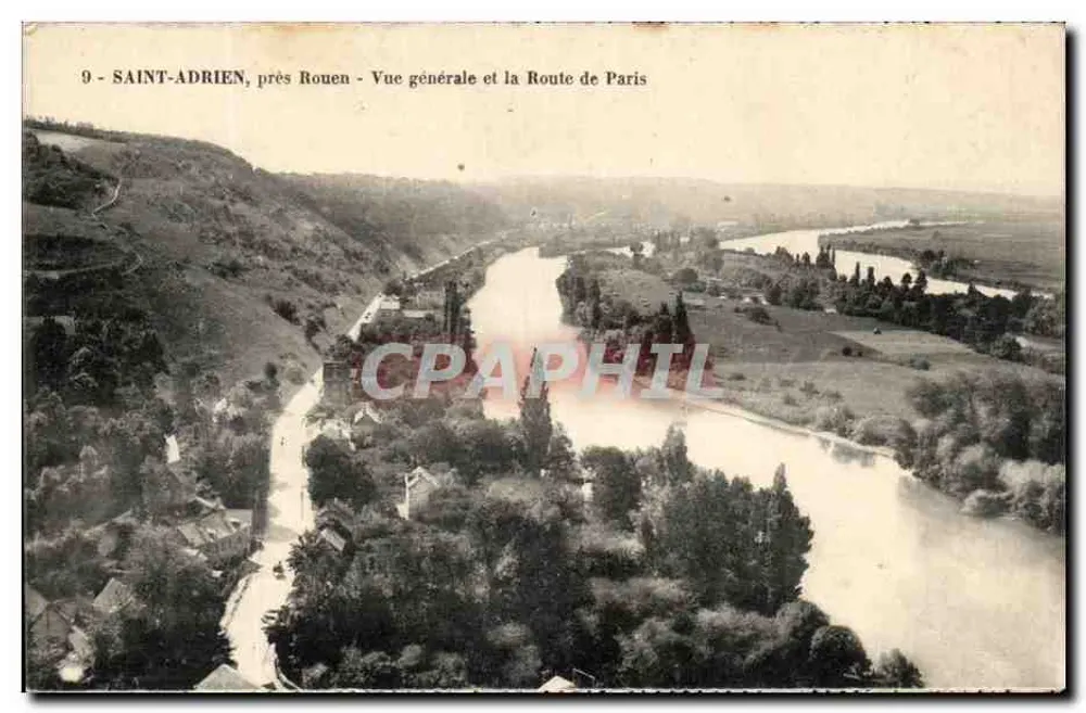 Saint-Adrien, in der Nähe von Rouen — Allgemeiner Blick und die Route nach Paris - Vorderseite