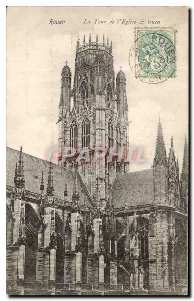Rouen — Die Turm der Kirche Saint Ouen — Verlag nicht sichtbar - Vorderseite