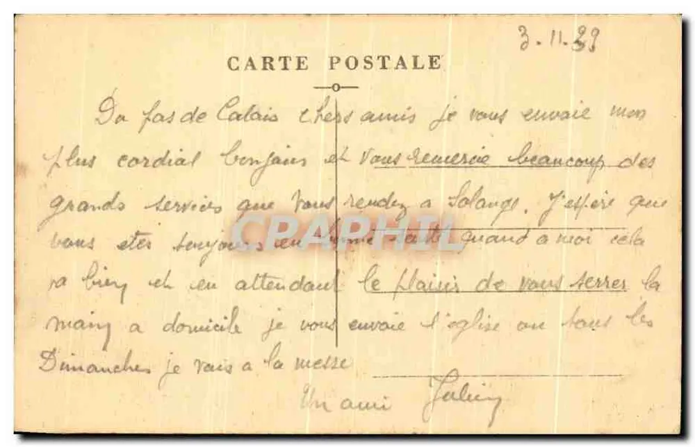 Coyecque — A Igreja — Edit. Vétu-Boulet, Coyecque, el. F. Delherce, St-Omer - Verso