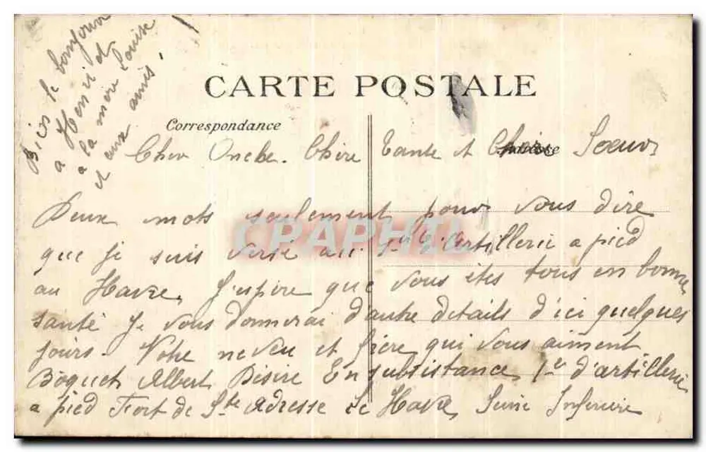 Le Havre — Ansicht der Hafenöffnung bei stürmischem Wetter — Verlag J. Lepry, Nr. 16 - Rückseite