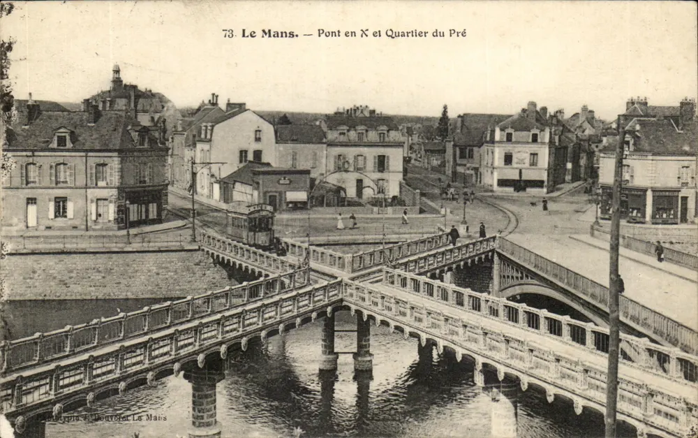 Le Mans — Ponte em X e Bairro do Pré — Editor Douvoret, n°73 - Frente
