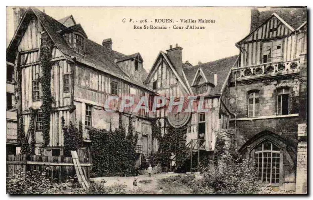 Rouen - Alte Häuser - Rue St-Romain - Cour d'Albane - Vorderseite