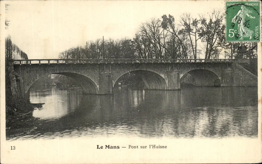 Le Mans — Brug over de Huisne — Onbekende uitgever, nr. 13 - Voorkant