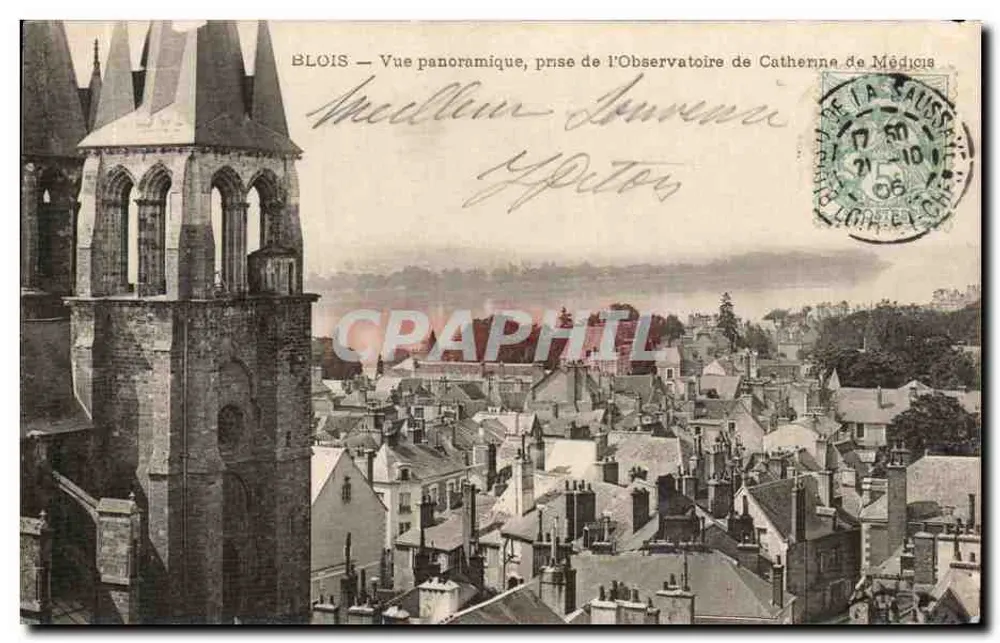 Blois — Panoramablick, Aufnahme vom Observatorium von Catherine de Médicis — Verlag nicht sichtbar - Vorderseite