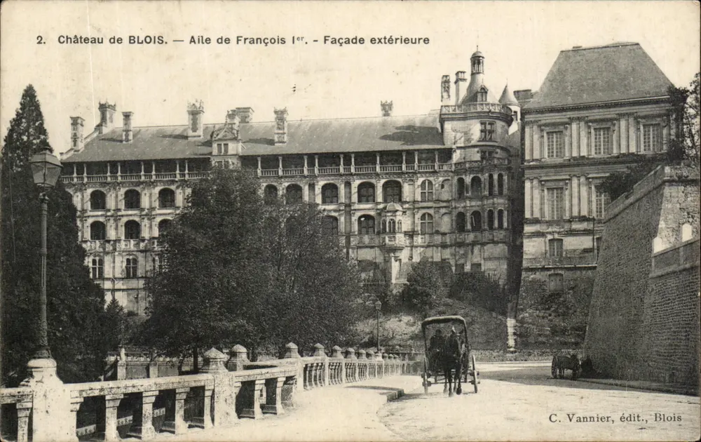 Schloss BLOIS — Flügel von François Ier — Außenfassade — C. Vannier, Verleger, Blois - Vorderseite