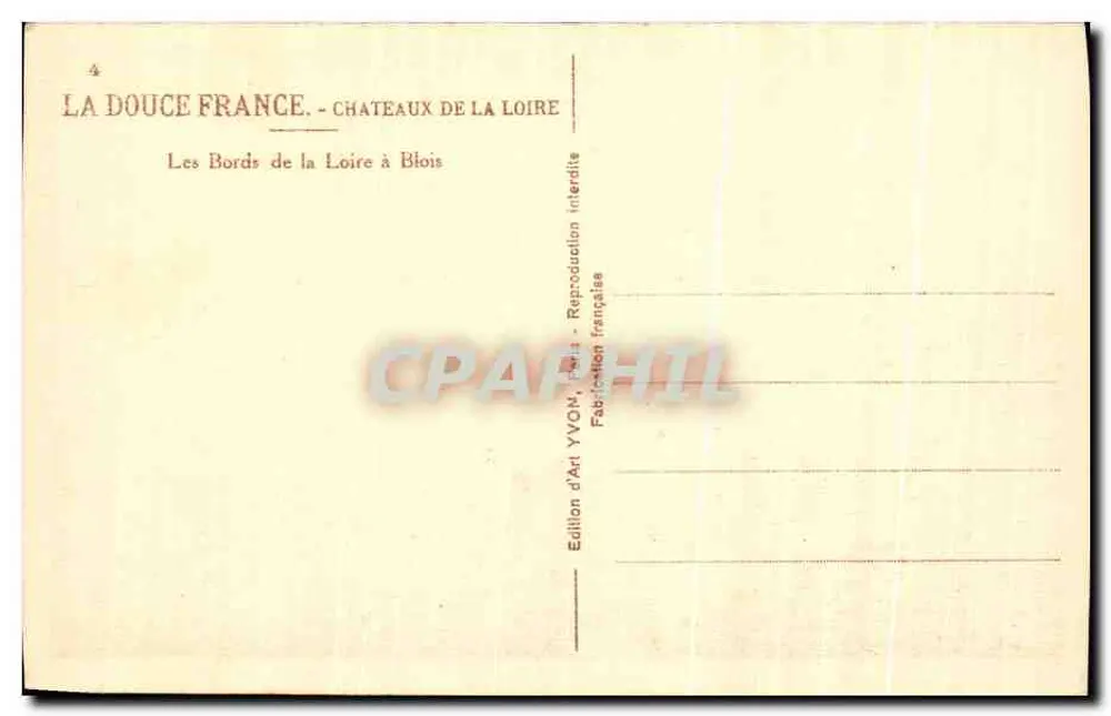 Blois — Die Ufer der Loire — Édition d'Art YVON - Rückseite
