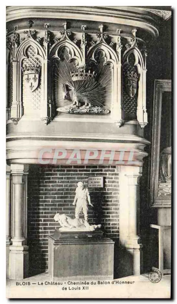 Blois — Das Schloss - Kamin des Ehensales von Ludwig XII - Vorderseite