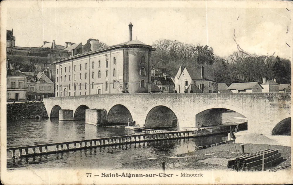Saint-Aignan-sur-Cher — Minoterie sur un pont en pierre — Imprimerie Parisienne - Frente