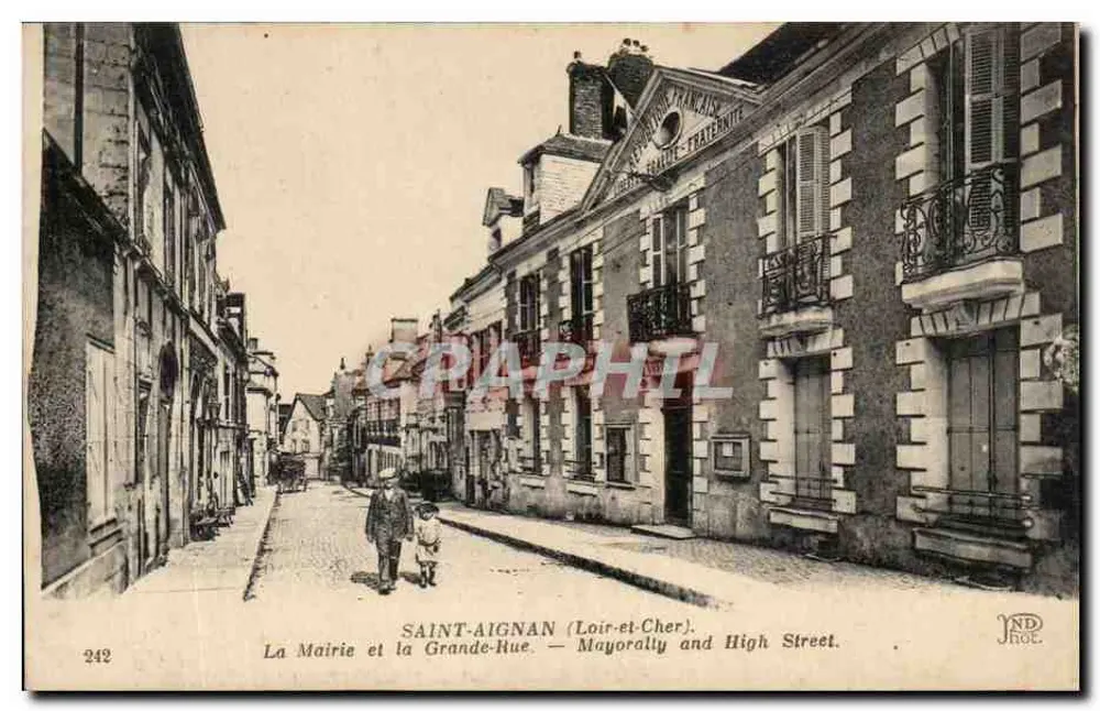 Saint-Aignan (Loir-et-Cher) — Das Rathaus und die Grande-Rue — JND Hot. - Vorderseite