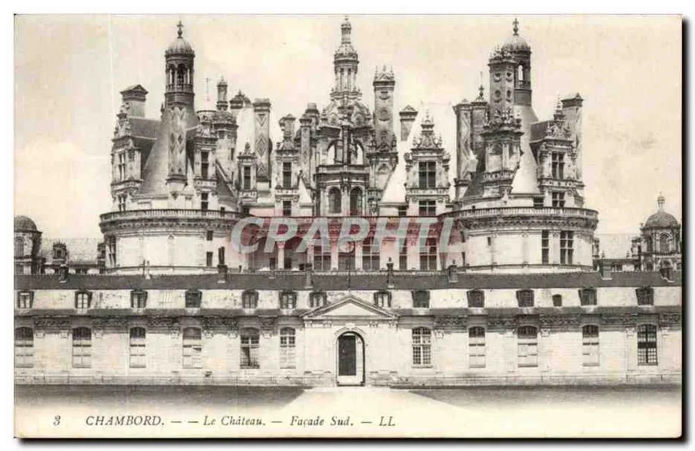 Chambord — O Castelo — Fachada Sul — LL - Frente