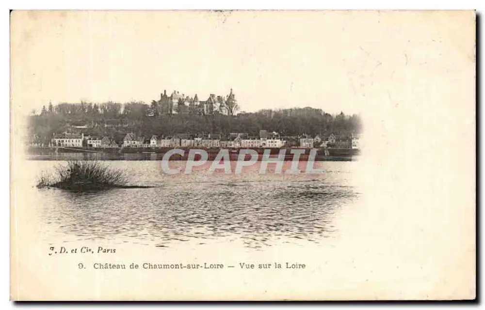 Schloss Chaumont-sur-Loire — Blick über die Loire — J. D. et Cie, Paris - Vorderseite