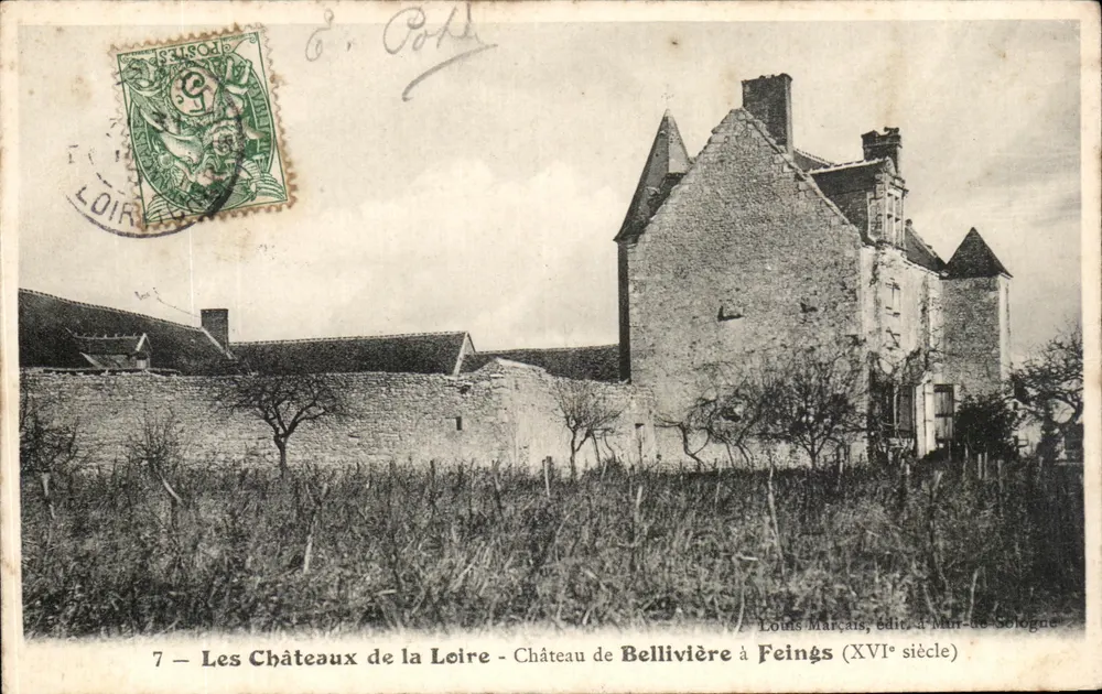 Schloss Bellivière in Feings — 16. Jahrhundert — Louis Marcais, Verlag von Impr. de Sologne - Vorderseite