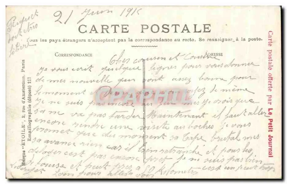 Brug over de Sauldre in Romorantin — uitgever Etoile, n°6 - Achterkant