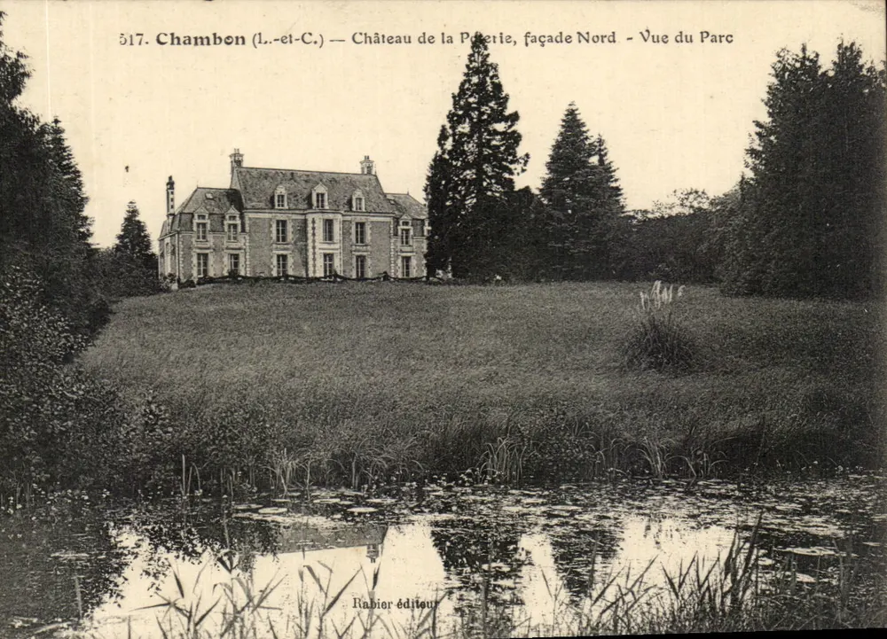 Chambon (Loir-et-Cher) — Château de la Prieurie, Nordfassade — Ansicht des Parks — Verlag Rabier - Vorderseite