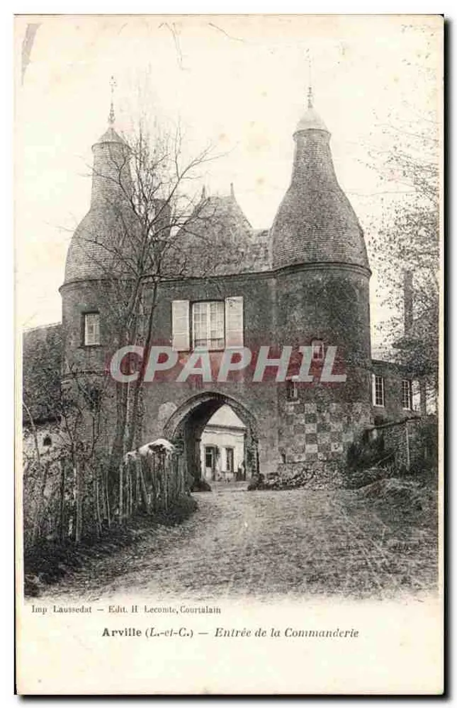 Arville (Loir-et-Cher) — Entrada da Comendadeira — Imp. Laussedat, Edit. H. Lecomte, Courlailain - Frente