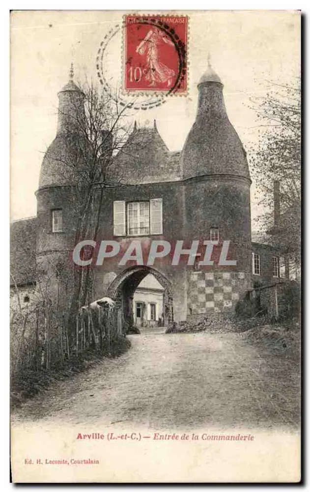 Arville (L.-et-C.) — Entrada da Comendadeira — Ed. H. Lecomte, Courtalain - Frente