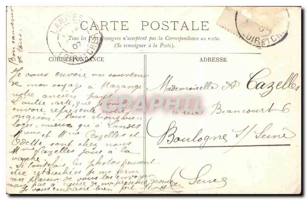 Mazange (L.-el-Ch.) — A Torre da Igreja — Século XIV — Chabrillao, Chartres - Verso