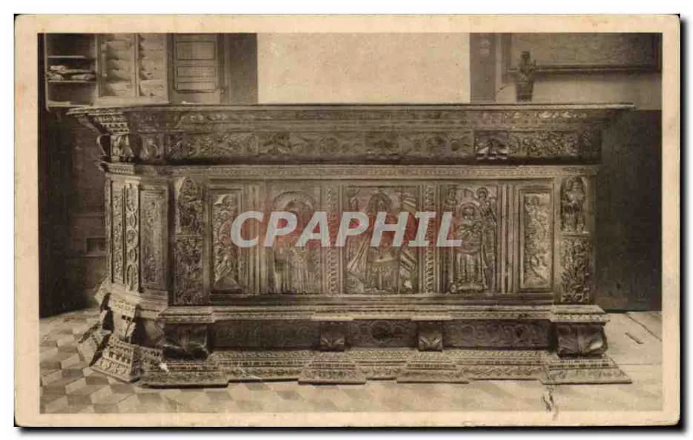 Geschnitzter Altar – Innenansicht einer Kirche – Verlag MORLAIX - Grand Hôtel d'Europe - Vorderseite