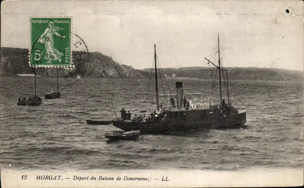 Morgat — Départ du Bateau de Douarnenez — LL. Éditeur LL. N° 13 - Frente
