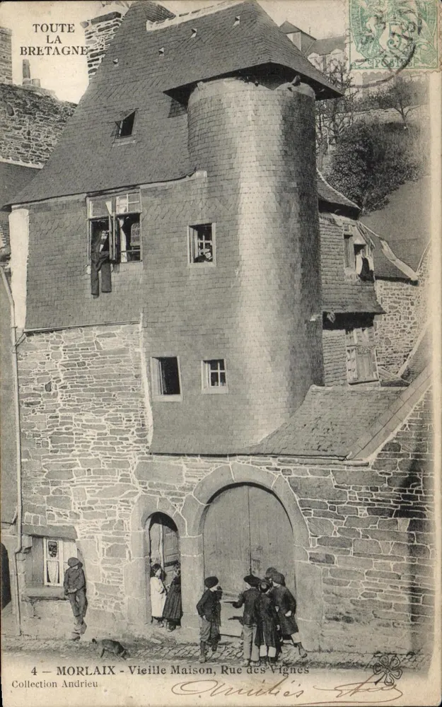 Morlaix - Altes Haus, Rue des Vignes — Sammlung Andrieu, Nr. 4 - Vorderseite