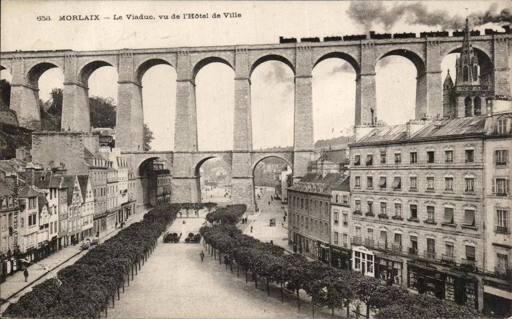 Morlaix — Der Viadukt vom Rathaus aus gesehen — anonymer Verleger, Nr. 653 - Vorderseite