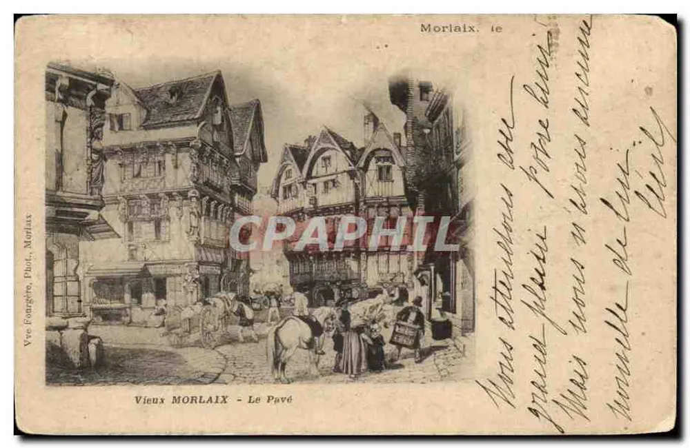 Vieux Morlaix - Le Pavé — vue photographique par Vve Fournier, Morlaix - Frente