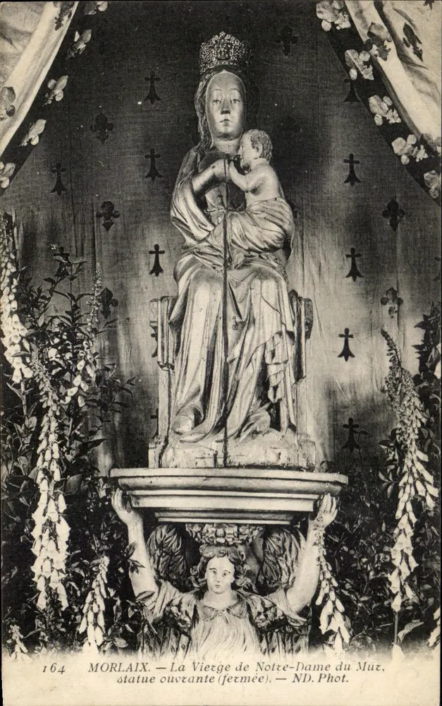 Morlaix — Die Jungfrau von Notre-Dame du Muz, öffnende Statue (geschlossen) — ND. Phot. - Vorderseite