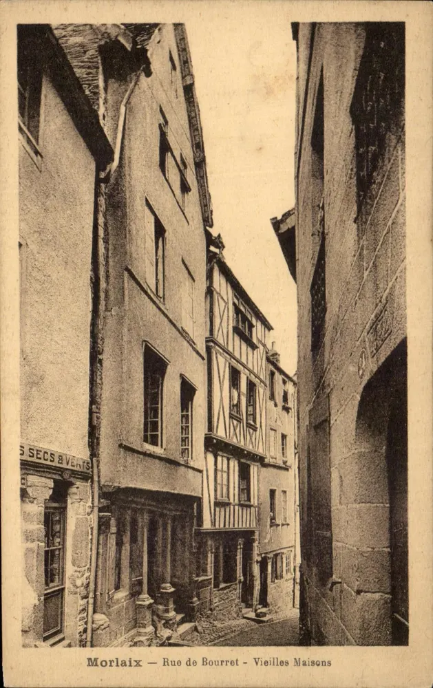 Morlaix — Rue de Bourret — Velhas Casas - Frente